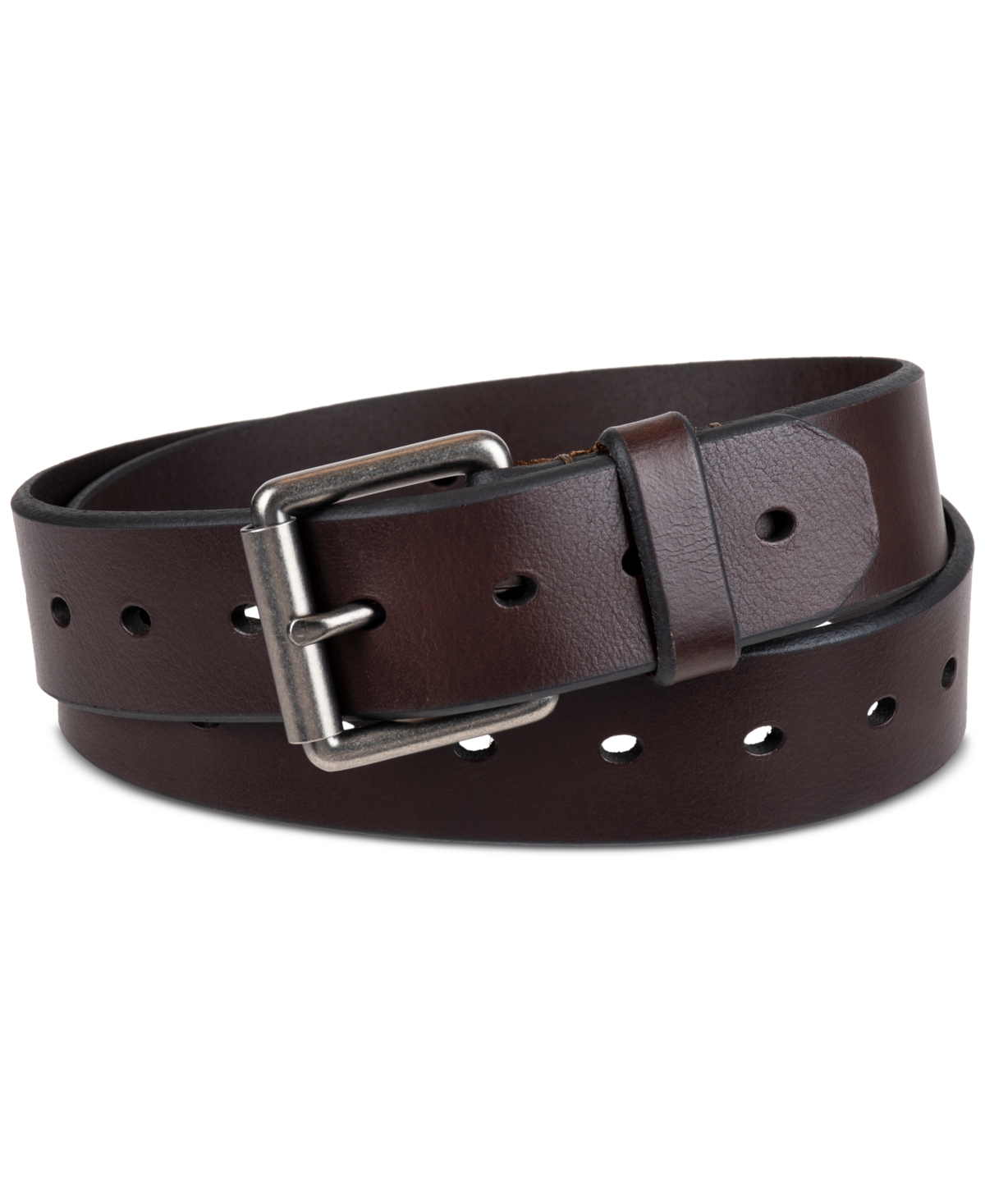 Men's Nickel-Finish Adjustable Belt - Brown