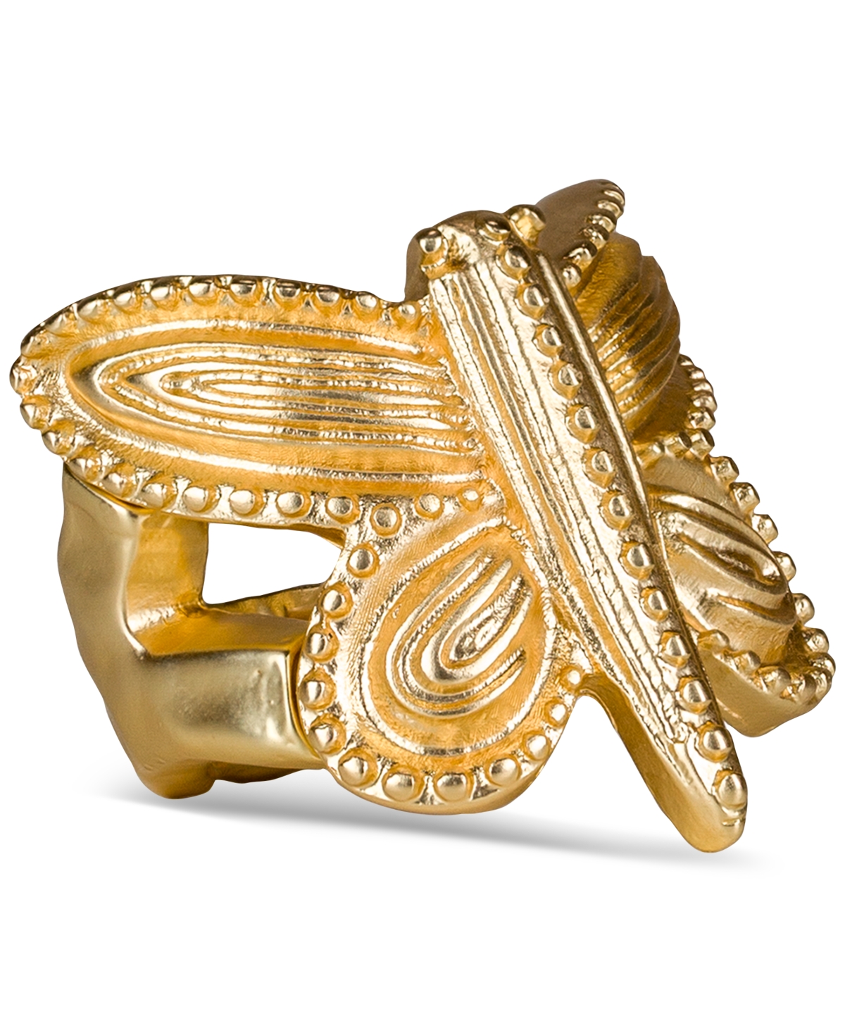 Gold-Tone Butterfly Statement Stretch Ring - Egyptian Gold