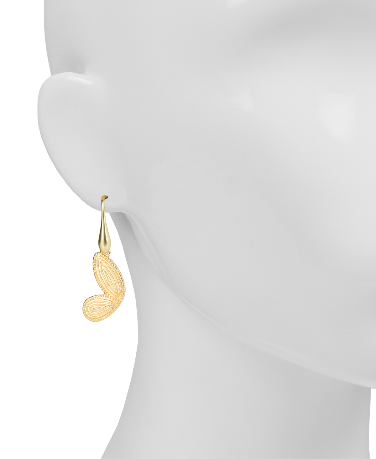 Shop Patricia Nash Gold-tone Butterfly Wing Drop Earrings In Egyptian Gold