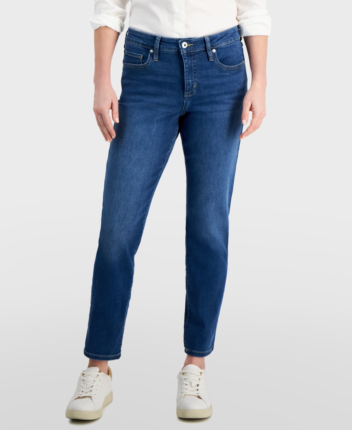 Women's Mid-Rise Stretch Slim-Leg Jeans, Created for Macy's - Logan