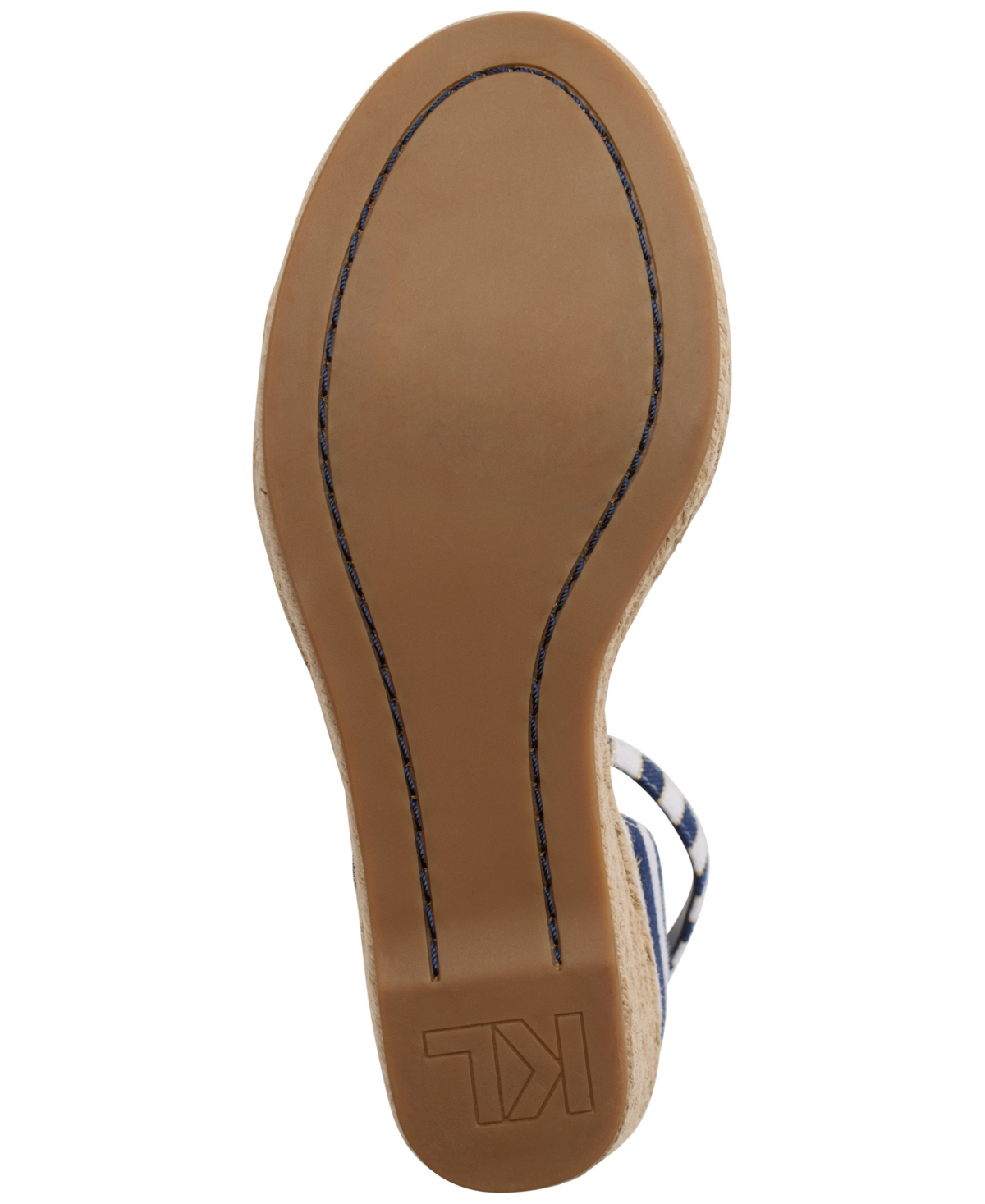 Shop Karl Lagerfeld Catalyna Embellished Wedge Espadrille Sandals In Denim Blue