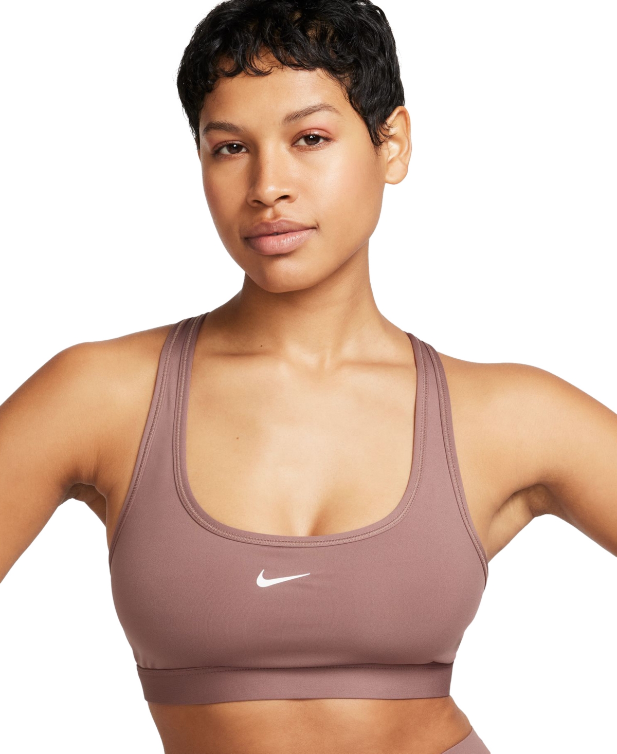 Nike Women's Swoosh Light-support Non-padded Sports Bra In Pink