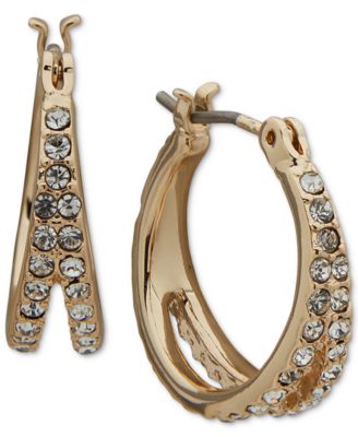 KARL LAGERFELD PARIS - Gold-Tone Pav&eacute; Split Hoop Earrings