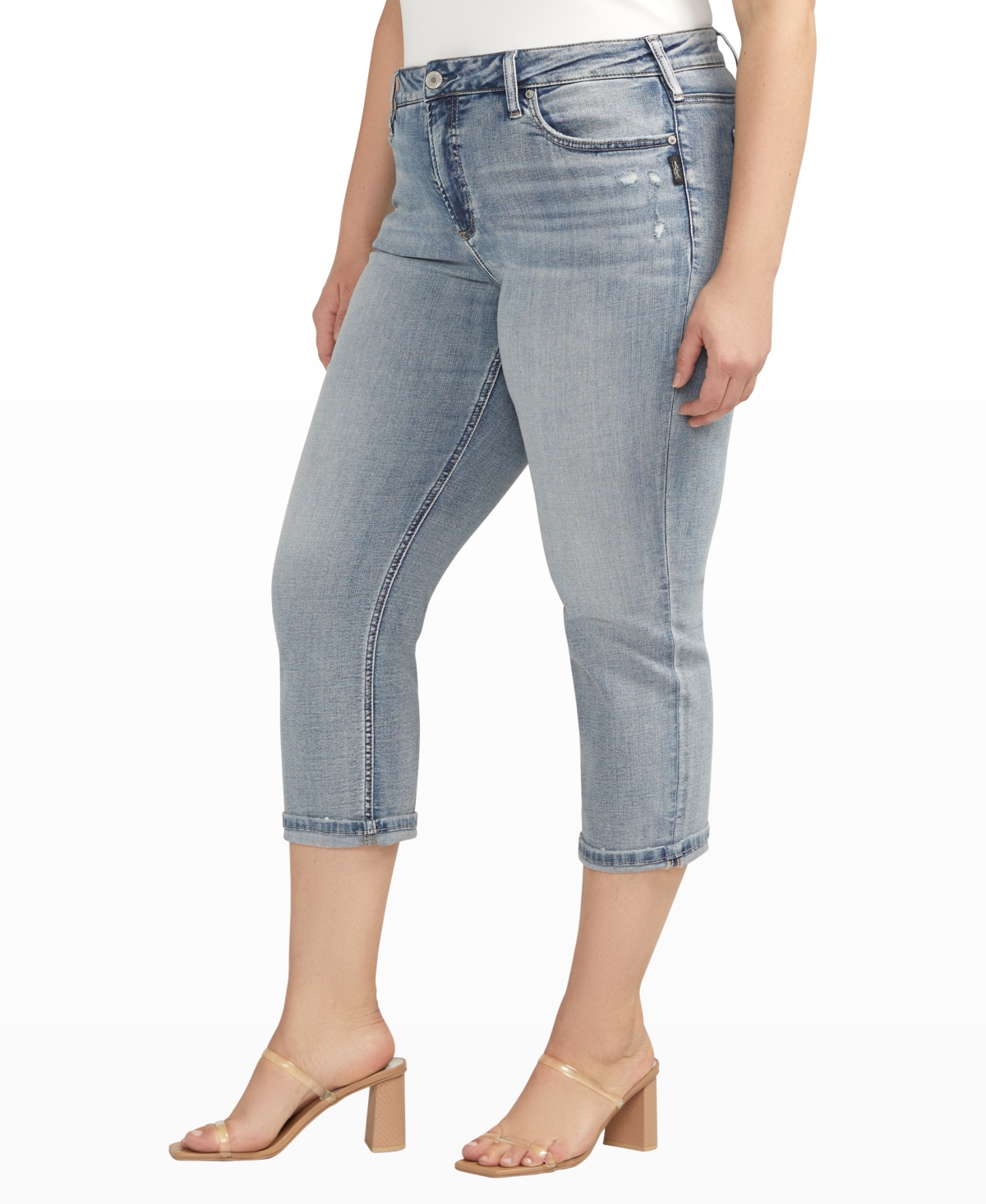 Silver Jeans Co. Suki Cuff Capri Jeans In Indigo