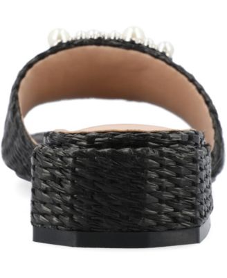 Women's Justina Ornamented Raffia Slide Sandals