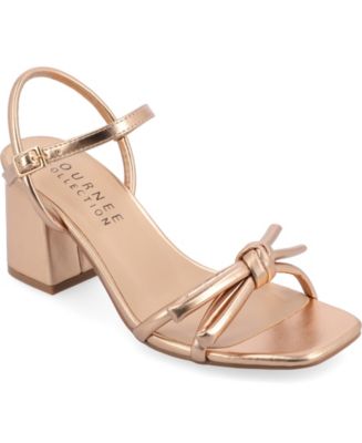 knee length dresses for ladies Nude Faux Leather Block Heeled Sandal With Pearl Embellished Strap – Linzi main image 1