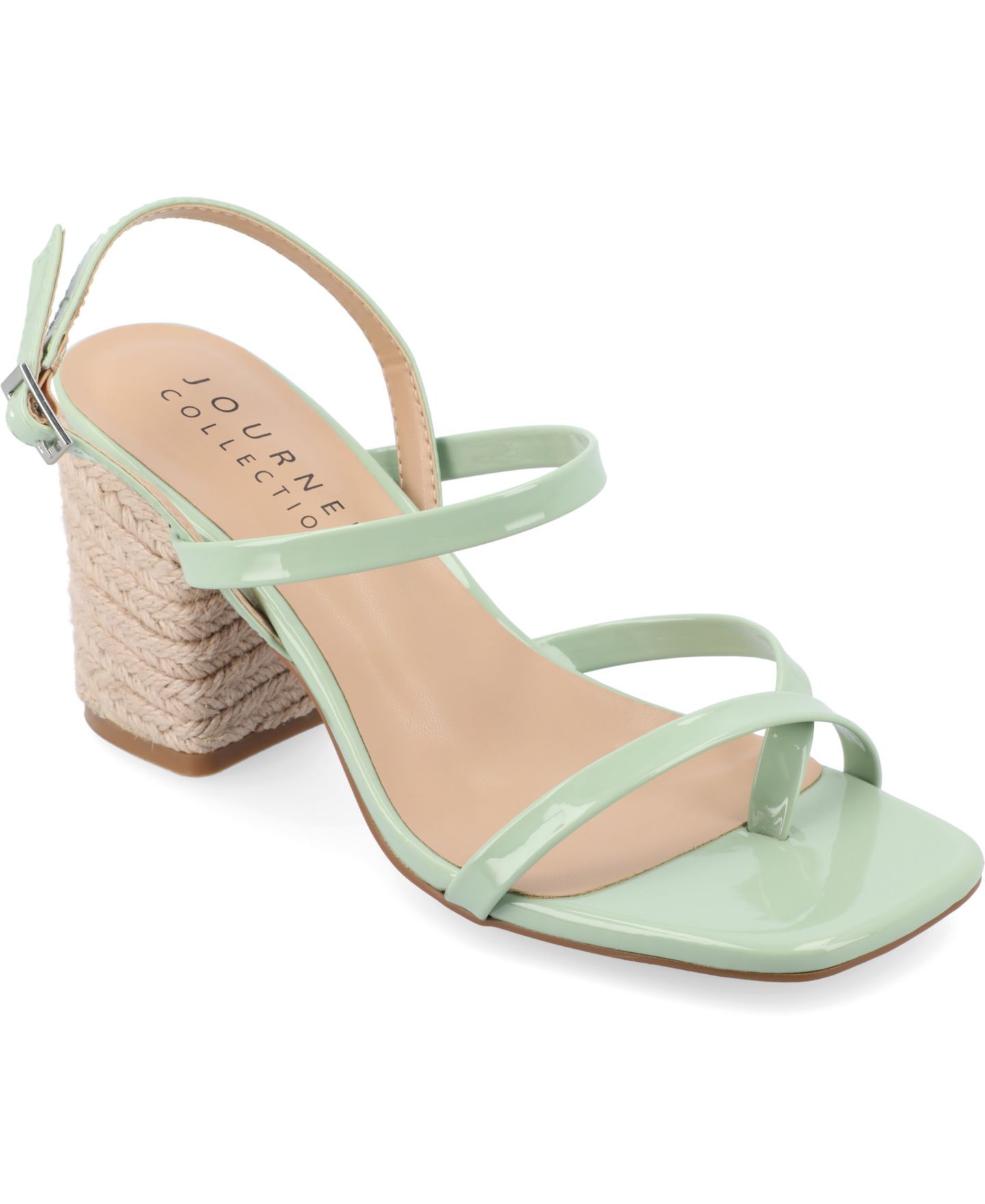 Женские сандалии Journee Collection Olivina Espadrille Block Heel Strappy, цвет: Шалфейный — фото 1