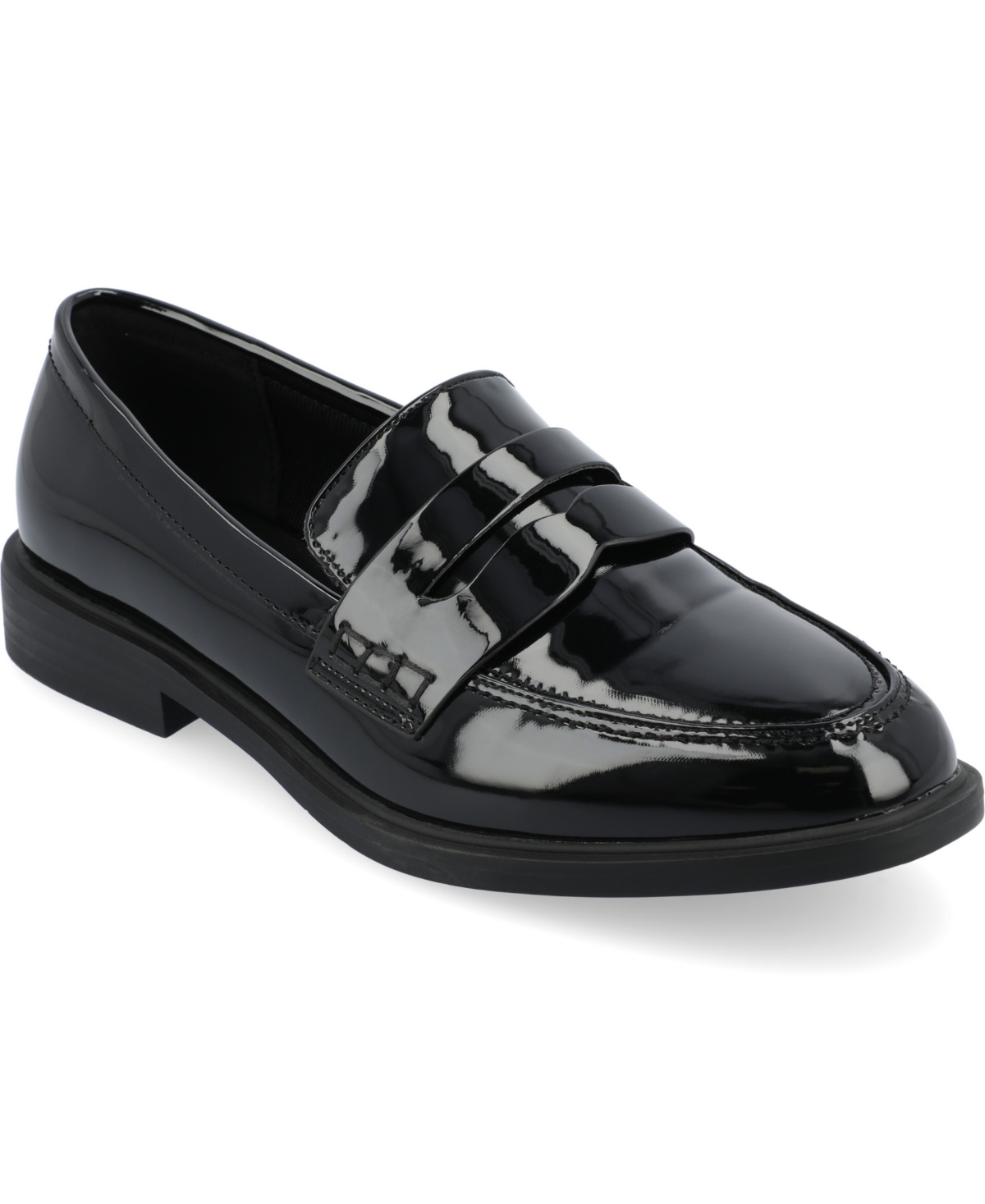 Journee Collection Women's Raichel Slip On Loafers In Patent,black