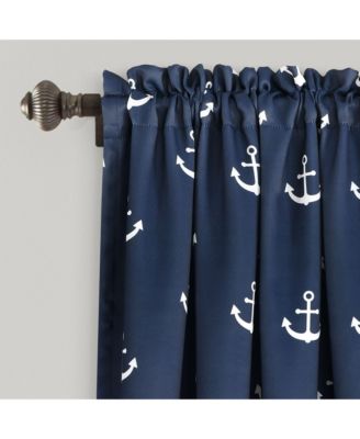Anchor Light Filtering Window Curtain Panels Navy 52X63+2 Set