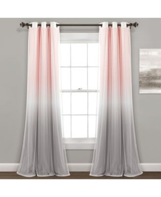 Umbre Fiesta Grommet Sheer/ Printed Light Filtering Window Curtain Panel Blush/Gray Single 38X84