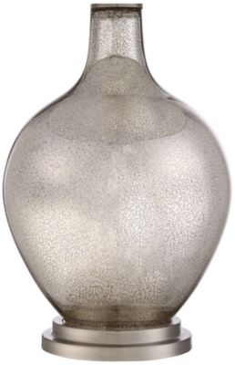 Louie 28 1/2" Tall Modern Luxe End Table Lamp Silver Mercury Glass Single White Shade Living Room Bedroom