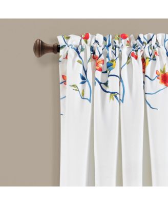 Neela Birds Light Filtering Window Curtain Panels