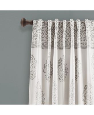 Teardrop Leaf Light Filtering Window Curtain Panels