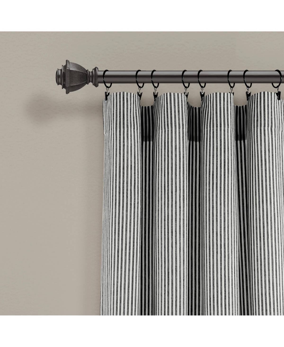 Vintage Stripe Yarn Dyed Cotton Window Curtain Panels