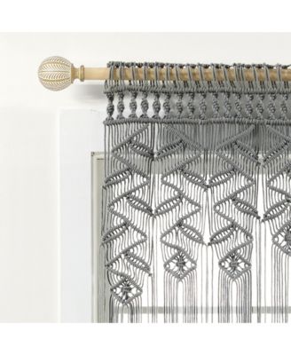 Boho Macrame Leaf Cotton Valance/Kitchen Curtain/Wall Decor