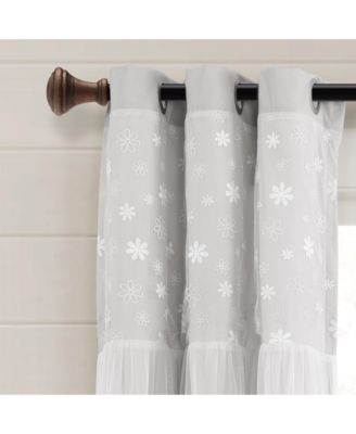 Dylin Flower Embroidery Window Curtain Panel