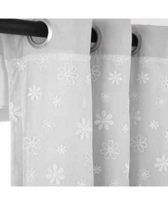 Dylin Flower Embroidery Window Curtain Panel