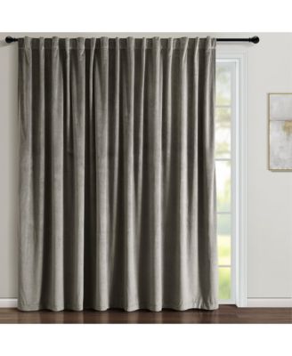 Prima Velvet Solid Light Filtering Back Tab/Rod Pocket Window Curtain Panels