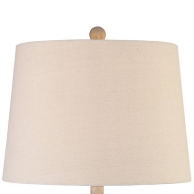 Southwest Rustic Table Lamp 27" Tall Faux Light Wood Oatmeal Fabric Drum Shade for Living Room Bedroom Bedside Nightstand