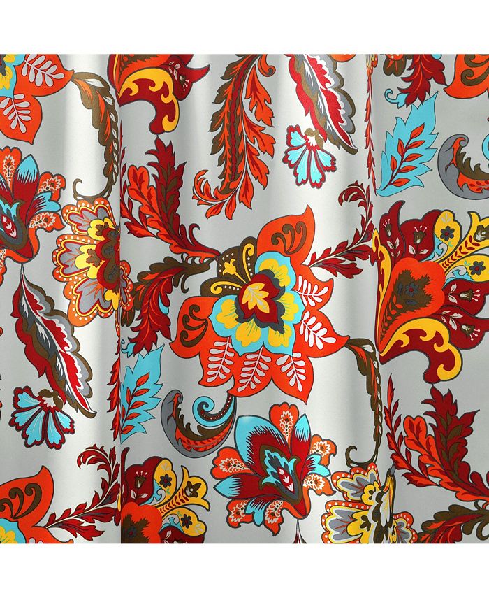 Lush Decor Zara Jacobean Room Darkening Window Curtain Panels Gray