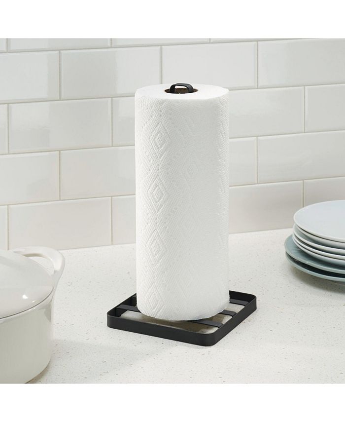 mDesign Modern Metal Portable Paper Towel Holder Stand/Dispenser