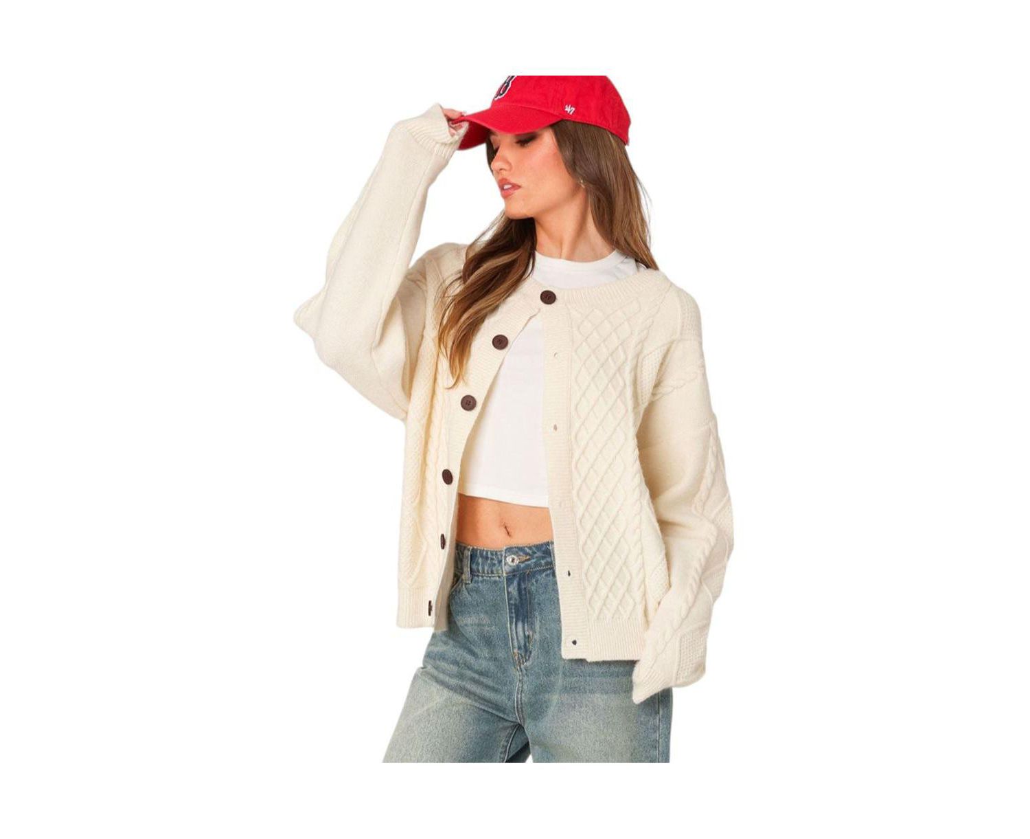 Women's Rory oversized cable knit cardigan