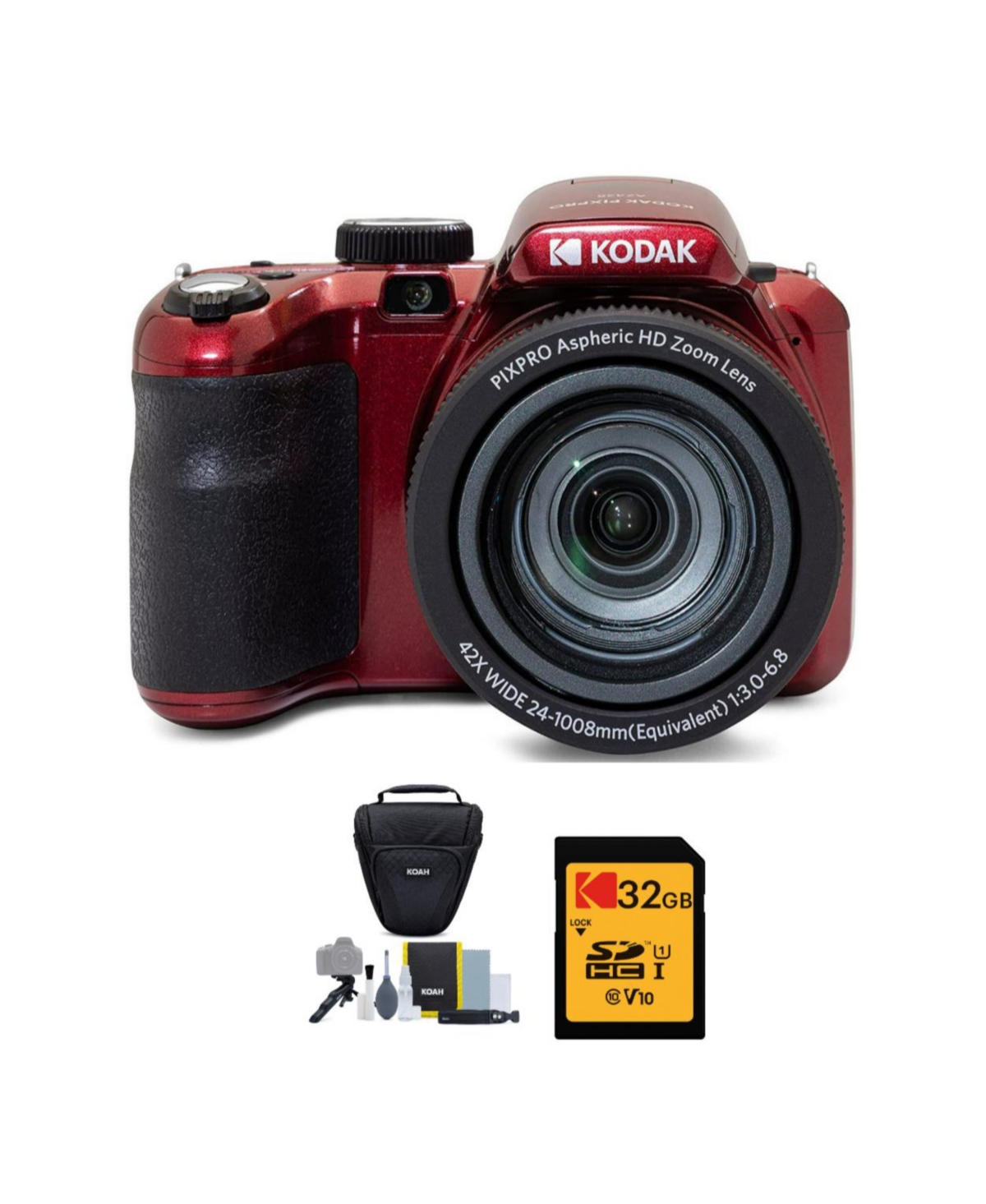 Kodak Pixpro AZ425 Astro Zoom Camera with 32GB Card and Camera Case - Red