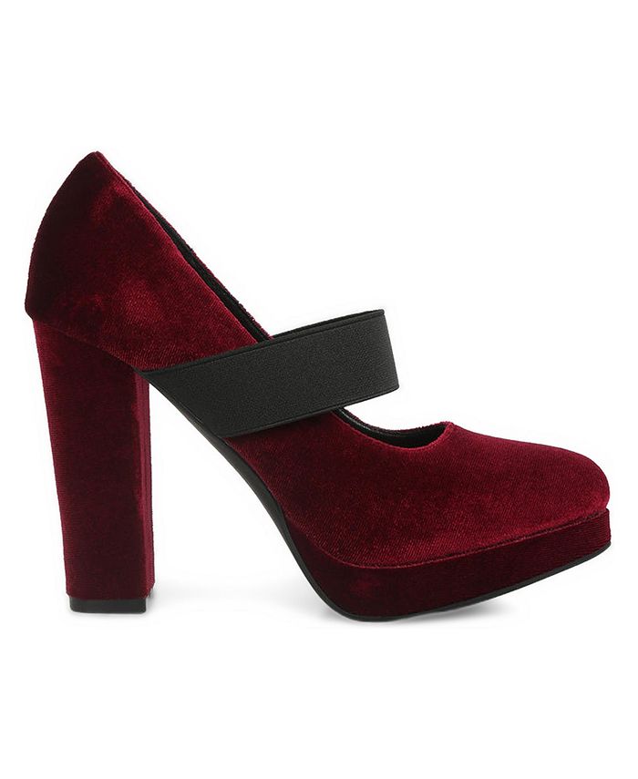 London Rag Krause high block heel velvet pumps - Macy's