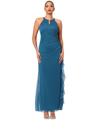 B&A By Betsy and Adam - Ruched Halter Gown