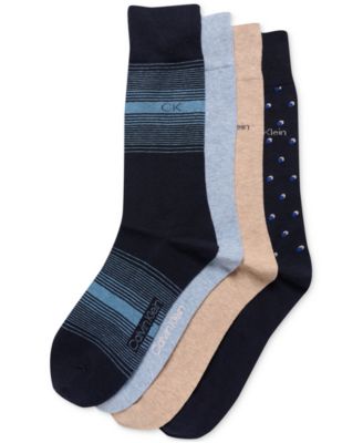 Calvin Klein - Men's Crew Length Dress Socks, Assorted Patterns, Pack of 4