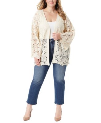 Jessica Simpson - Women's Arieth Crocheted-Lace Open-Front Cardigan