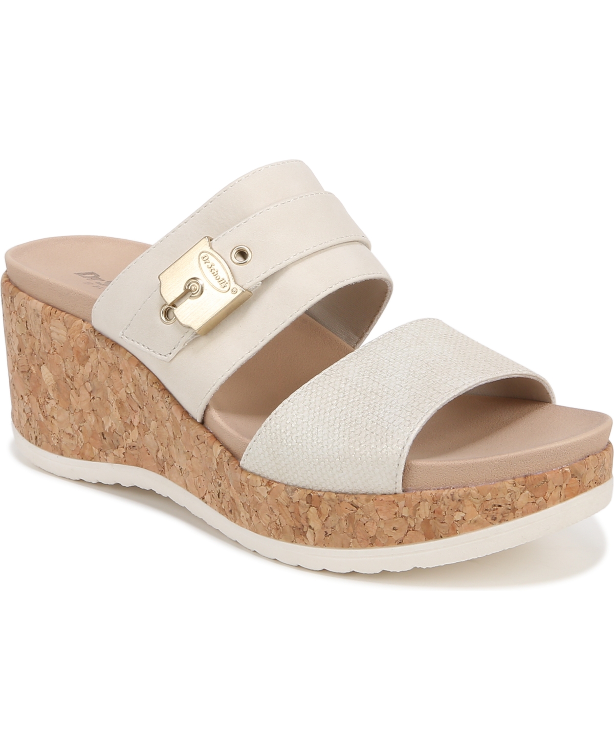 Women's Cali Vibe Slide Wedge Sandals - Off White Faux Leather