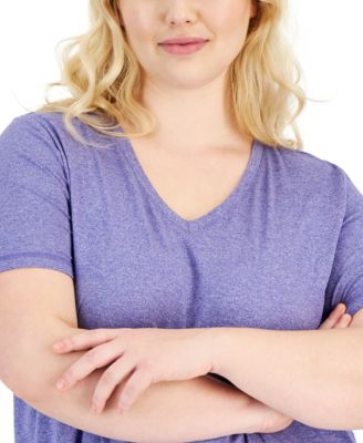 Plus Size Curved-Hem V-Neck Top