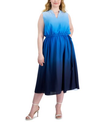 Anne Klein - Plus Size Jenna Ombr&eacute; Sleeveless Midi Dress