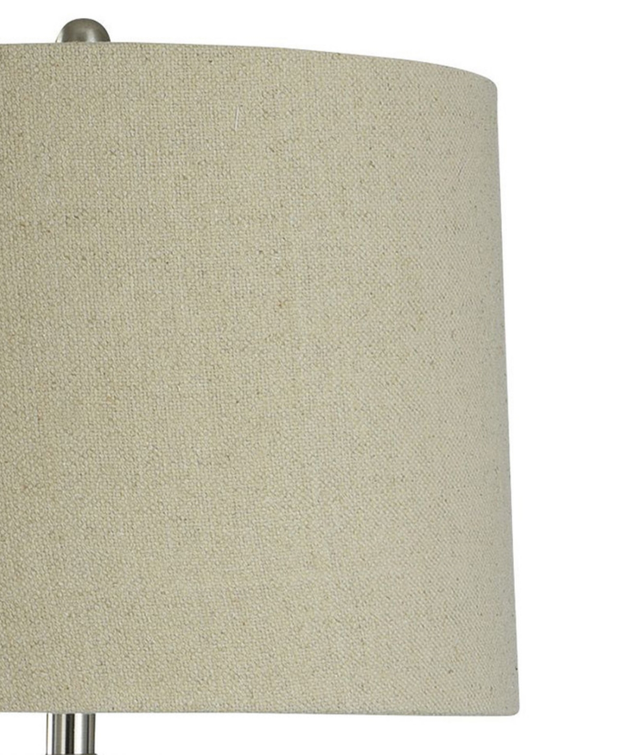 Wood Bridge Silver-Tone Mid-Century Modern Faux Wood Table Lamp - Nickel Base