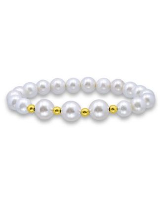 White Shell Pearl Stretch Bracelet
