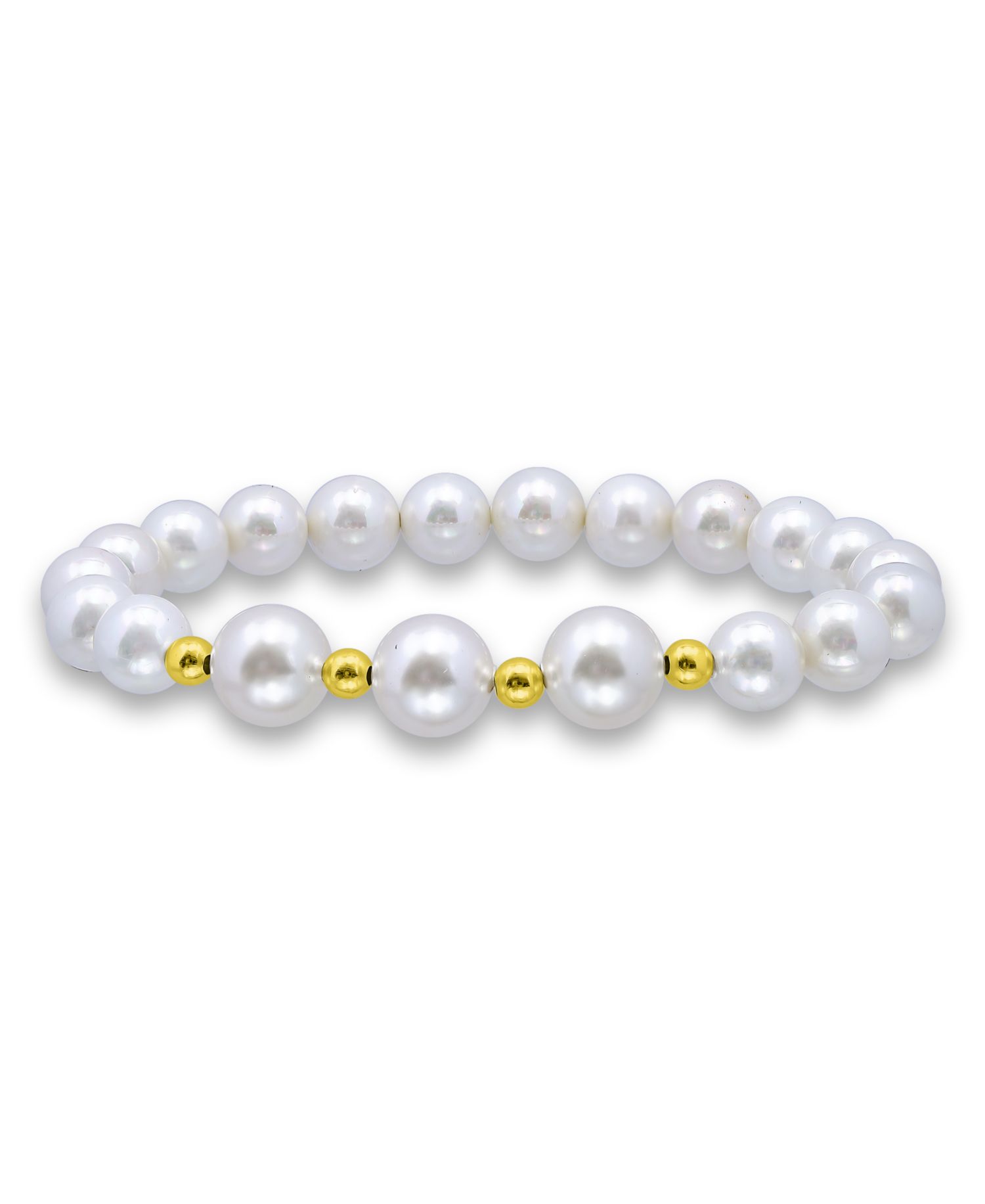 White Shell Pearl Stretch Bracelet