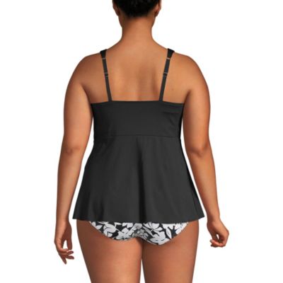 Plus Size DDD-Cup Flutter Scoop Neck Tankini Top