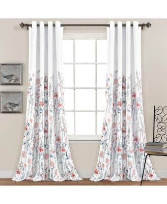 Clarissa Floral Light Filtering Window Curtain Panels