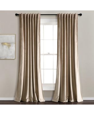 Prima Velvet Solid Light Filtering Back Tab/Rod Pocket Window Curtain Panels