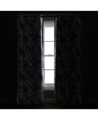 Farmhouse Bird And Flower Insulated Grommet Blackout Window Curtain Panels