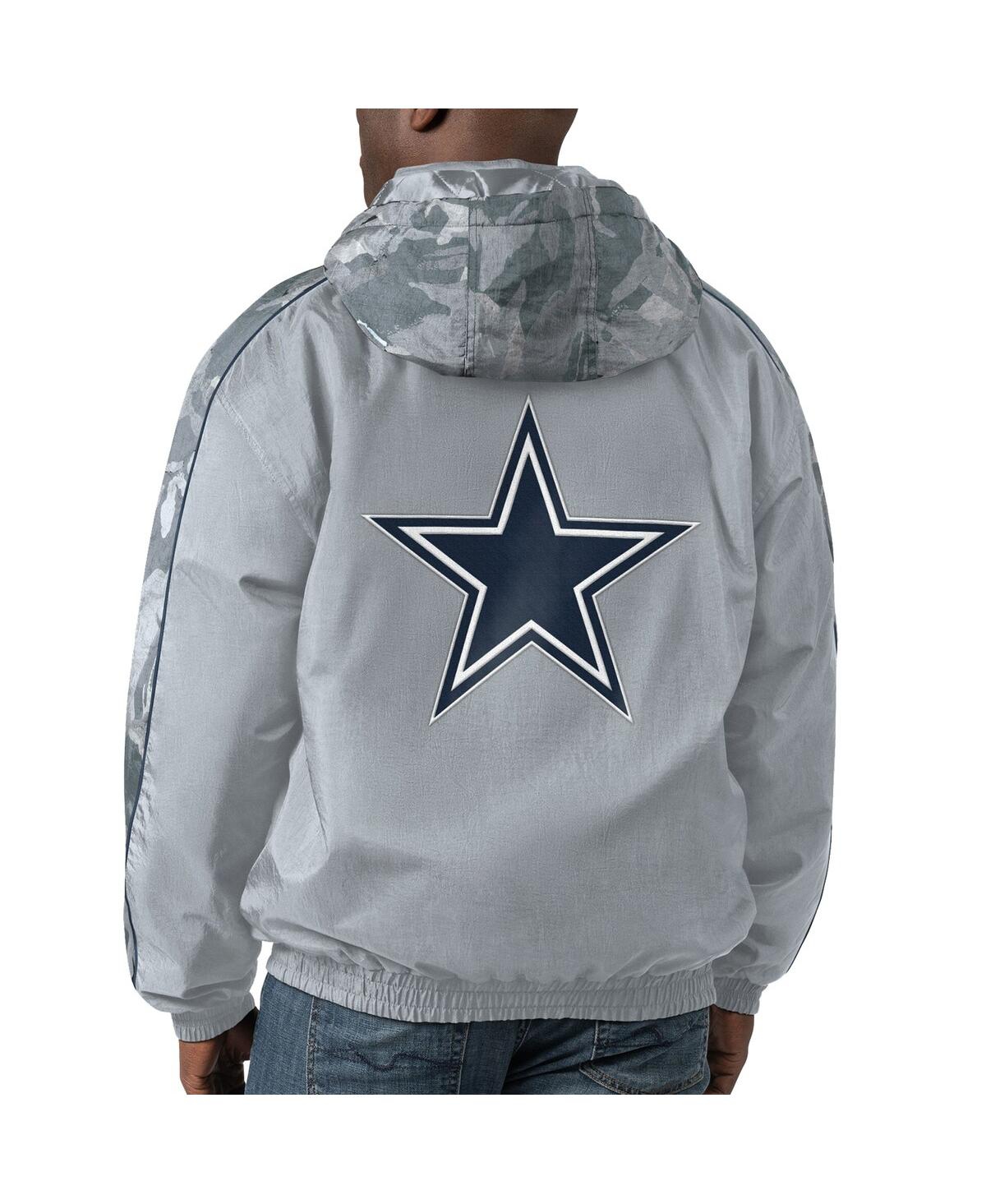 Men's StarterDallas Cowboys Throwback Thursday Night Lights Hoodie Full-Zip Jacket - Silver