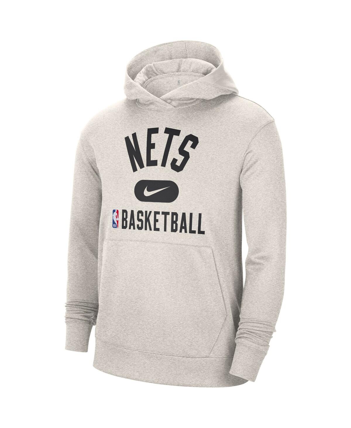 Shop Nike Men's  White Brooklyn Nets 2021-2022 Spotlight On Court Performance Practice Pullover Hoodie
