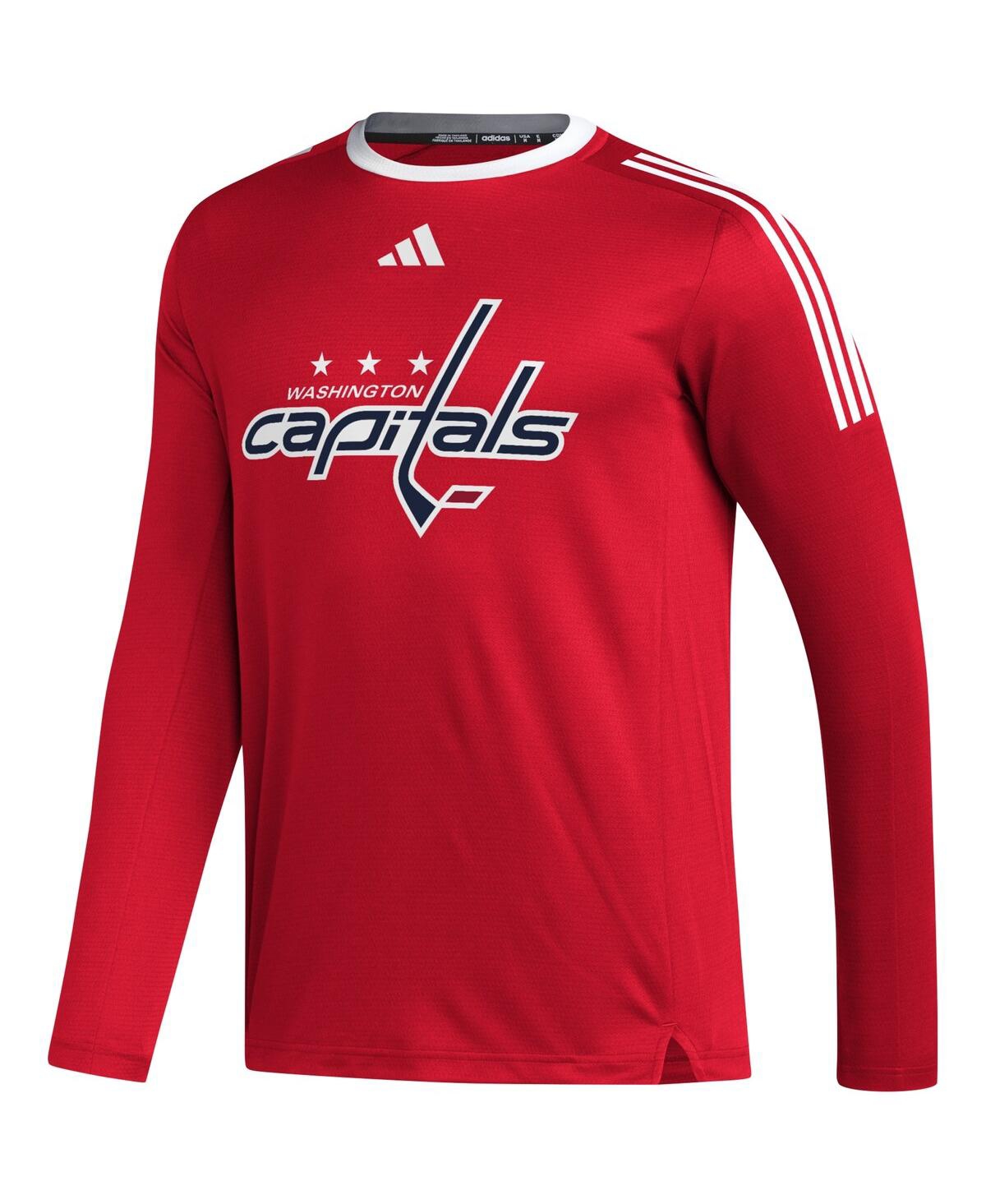 Men's adidasWashington Capitals Aeroready Long Sleeve T-shirt - Red