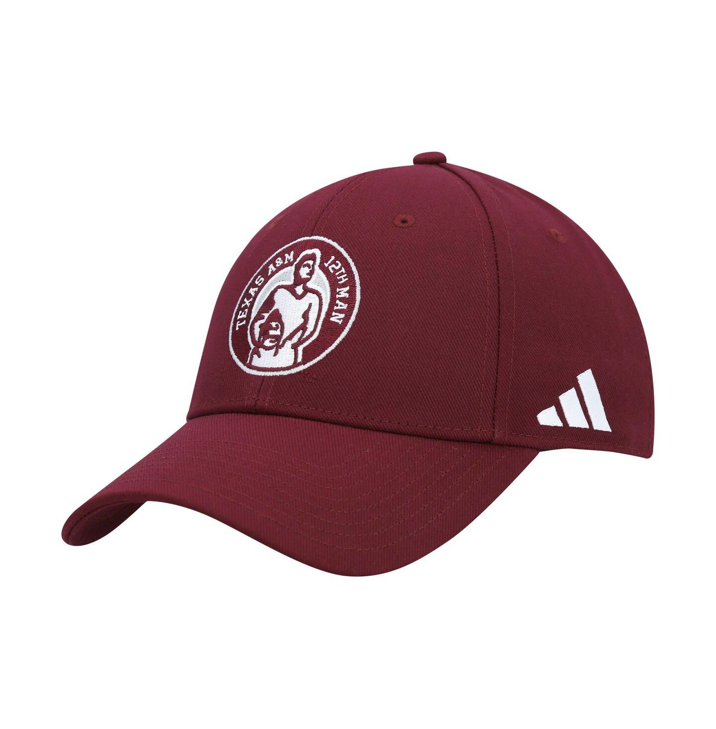 Мужская кепка adidas Maroon Texas A&M Aggies 12th Man Adjustable Hat — фото 1