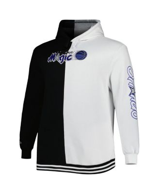Men's Black, White Orlando Magic Big and Tall Hardwood Classics Split Pullover Hoodie
