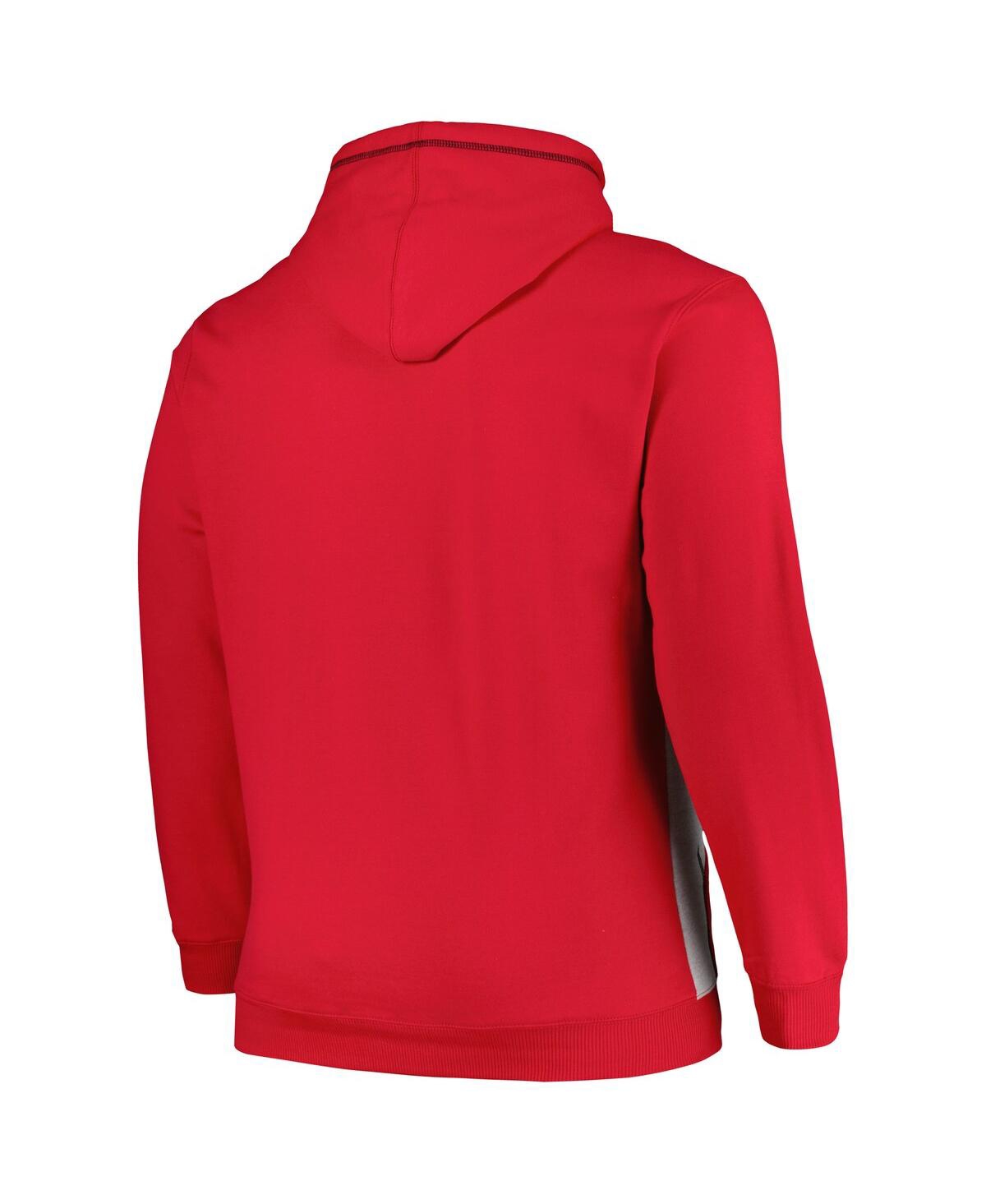 Men's Fanatics Heather Gray Chicago Bulls Big and Tall Contrast Pieced Stitched Full-Zip Hoodie - Heather Gray