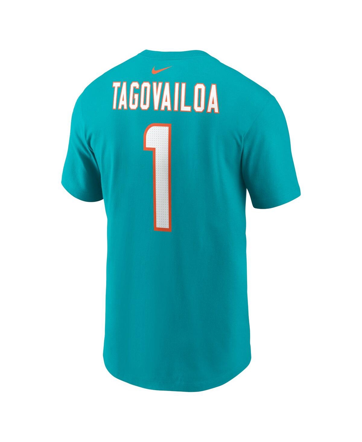 Nike Miami Dolphins Men's Pride Name And Number Wordmark 3.0 Player T-shirt Tua Tagovailoa In Aqua