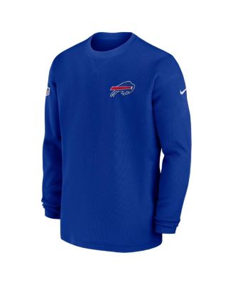 Men's Royal Buffalo Bills 2023 Sideline Throwback Heavy Brushed Waffle Long Sleeve T-shirt