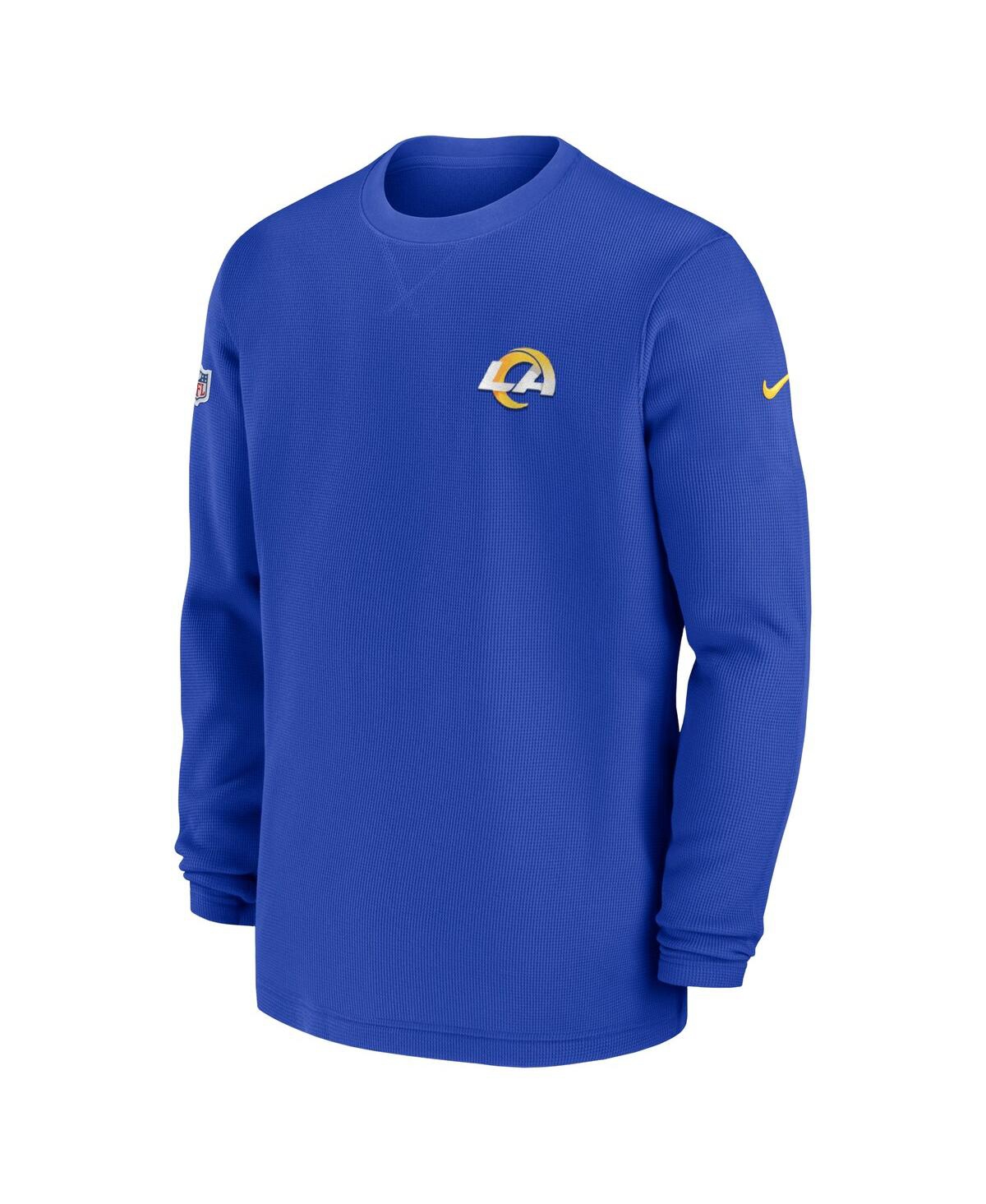 Men's NikeLos Angeles Rams 2023 Sideline Throwback Heavy Brushed Waffle Long Sleeve T-shirt - Royal